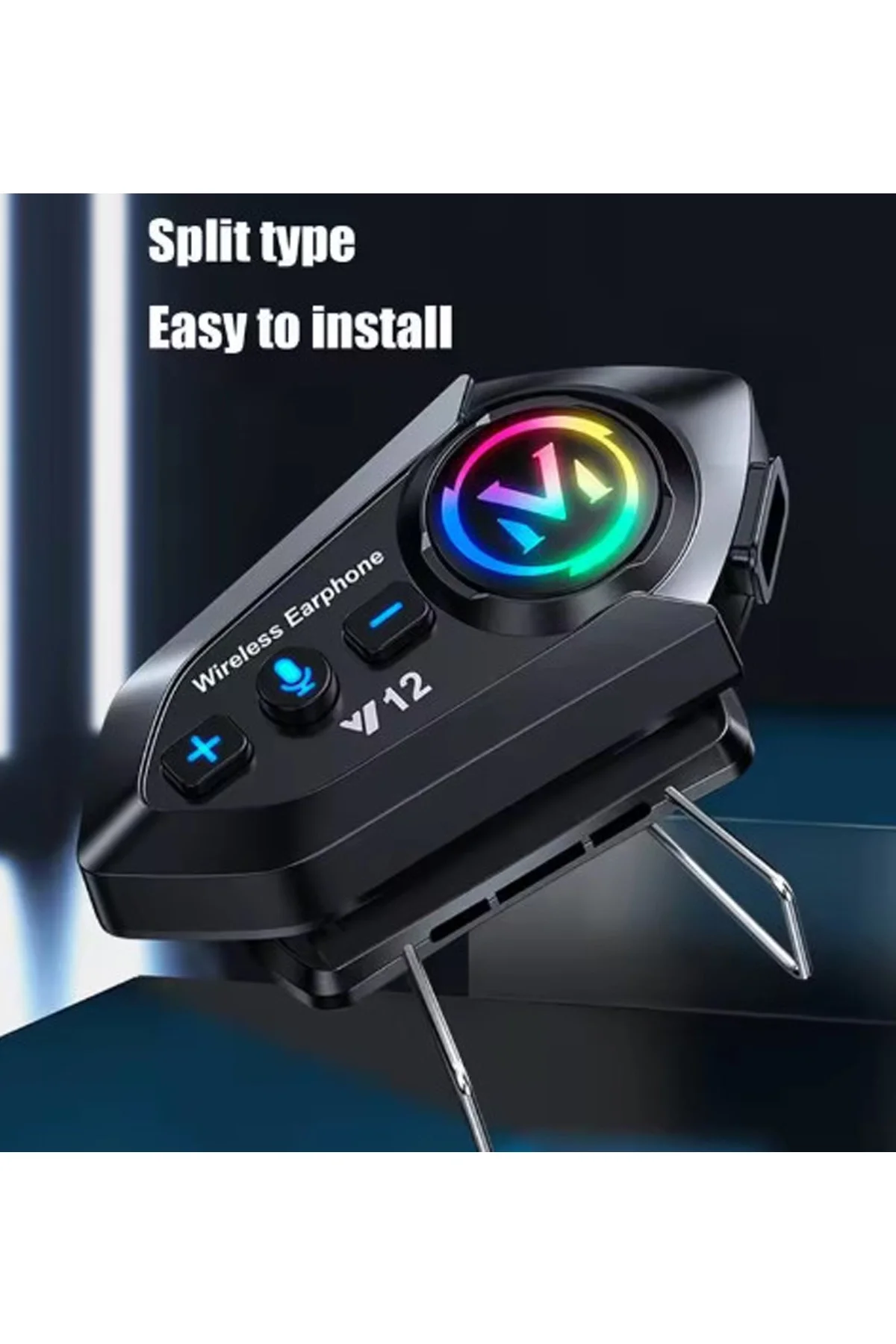 Y12 Motor Kask Kulaklık RGB Modlu Radyolu Motosiklet Kulaklık 5.3 Bluetooth Intercom görsel 2