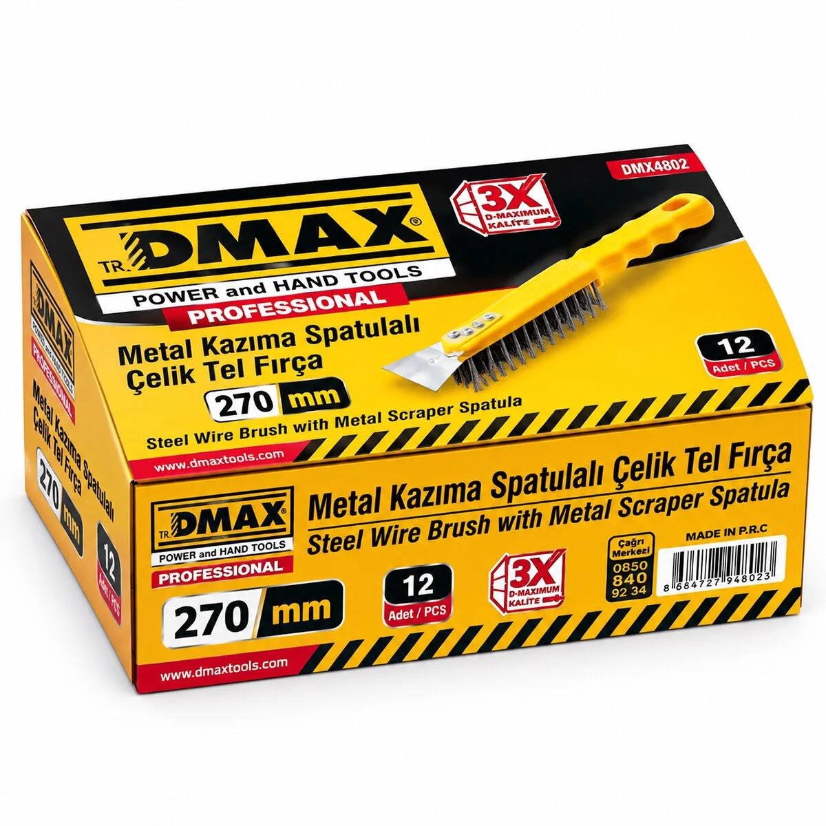 12 Adet 2IN1 Çelik Tel Fırça - Metal Kazıma Spatula 270MM görsel 3