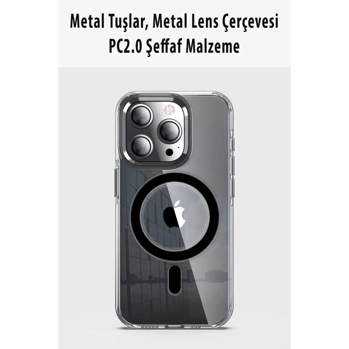 Joko Apple iPhone 15 Pro Max Kılıf Crystal Magsafe Kapak - Şeffaf görsel 2