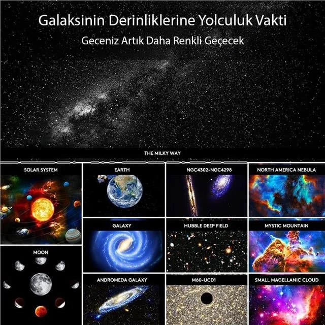 PM-26368 Galaksi Yıldız Projektörlü Gece Lambası görsel 3