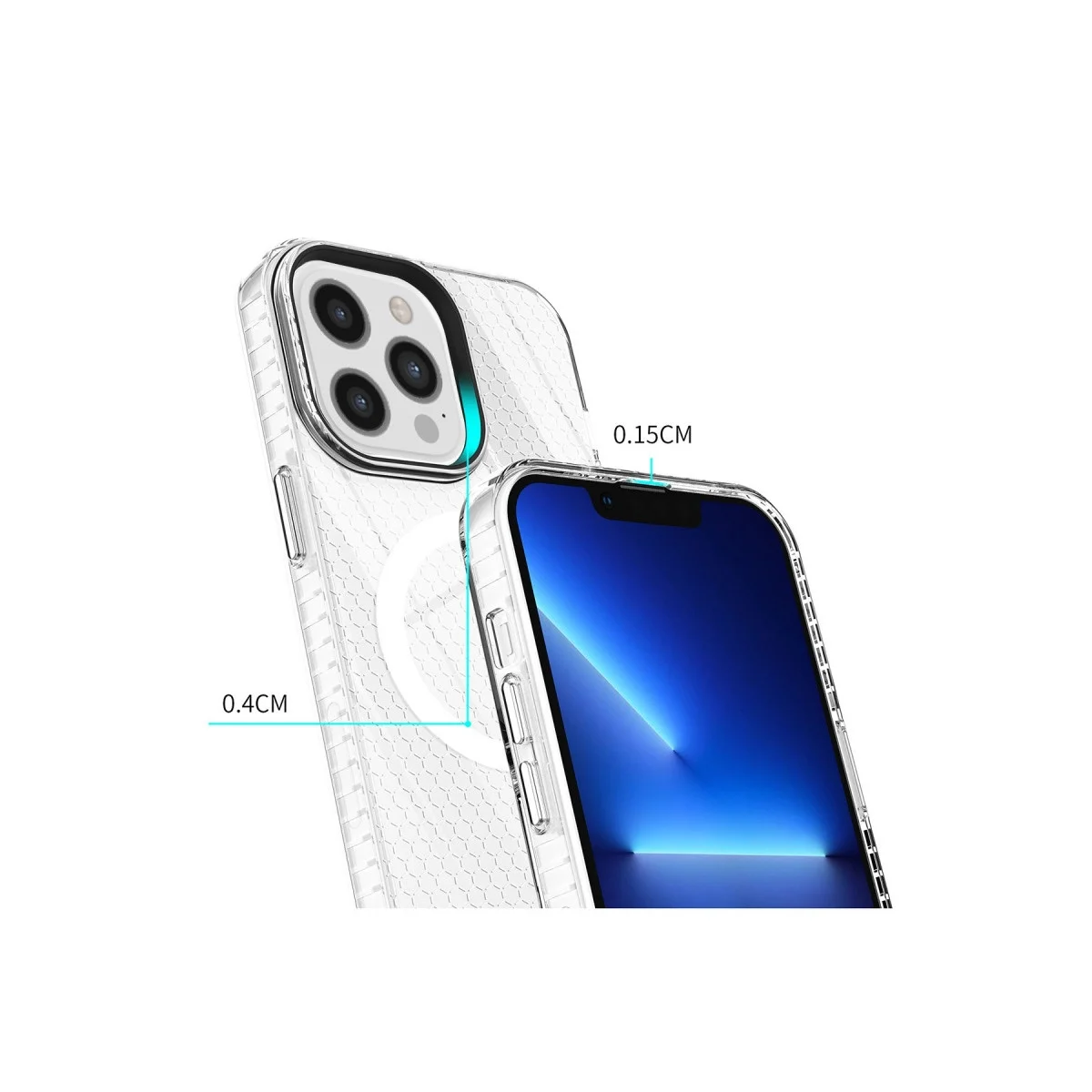 Apple İphone 12 Pro Max Kılıf Beta Magneticsafe Silikon - Şeffaf görsel 5