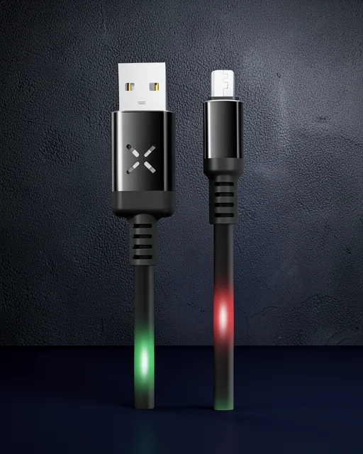 Dc09 Ses Duyarlı Işıklı Micro Usb Kablo 1m 2a - Siyah