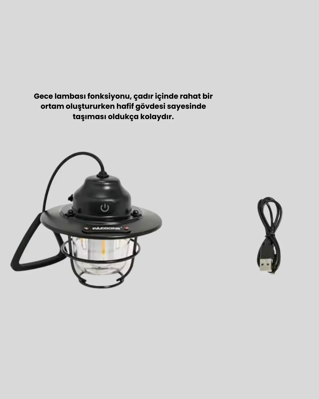Retro Kamp Lambası Su Geçirmez Taşınabilir Gece Işığı Uzun Pil Ömürlü görsel 3