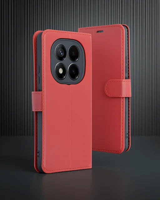 Xiaomi Redmi Note 14 Pro 5g Kılıf Trend S Plus Kapaklı Kılıf - Kırmızı