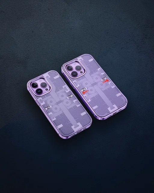 Apple İphone 13 Pro Max Kılıf Mekanik Bumper Kapak - Derin Mor
