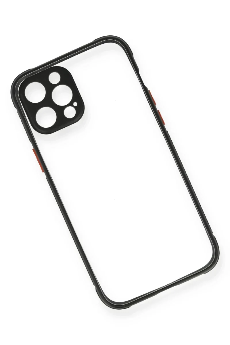 Apple iPhone 12 Pro Kılıf a Şeffaf Silikon - Siyah görsel 3