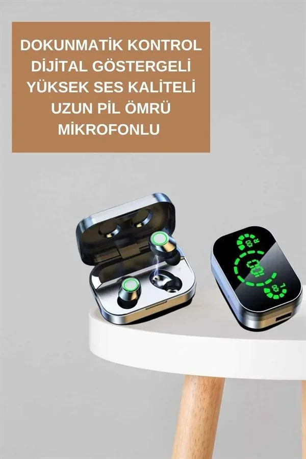 Dokunmatik Akıllı Saat Yeni Nesil Kulaklık Kampanyası Bluetooth Bağlantılı ANC Özelliği görsel 4