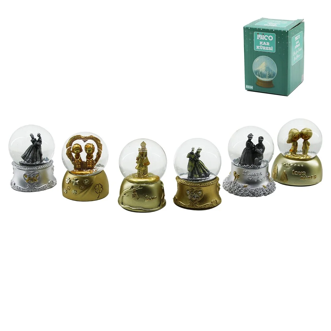 Küçük Boy - 6.5CM Pilli - Işıklı Kar Küresi Cam Eskitme İnsan Figürlü - Desen Mix Renkli Herhangi Bir Tanesi Gönderilir