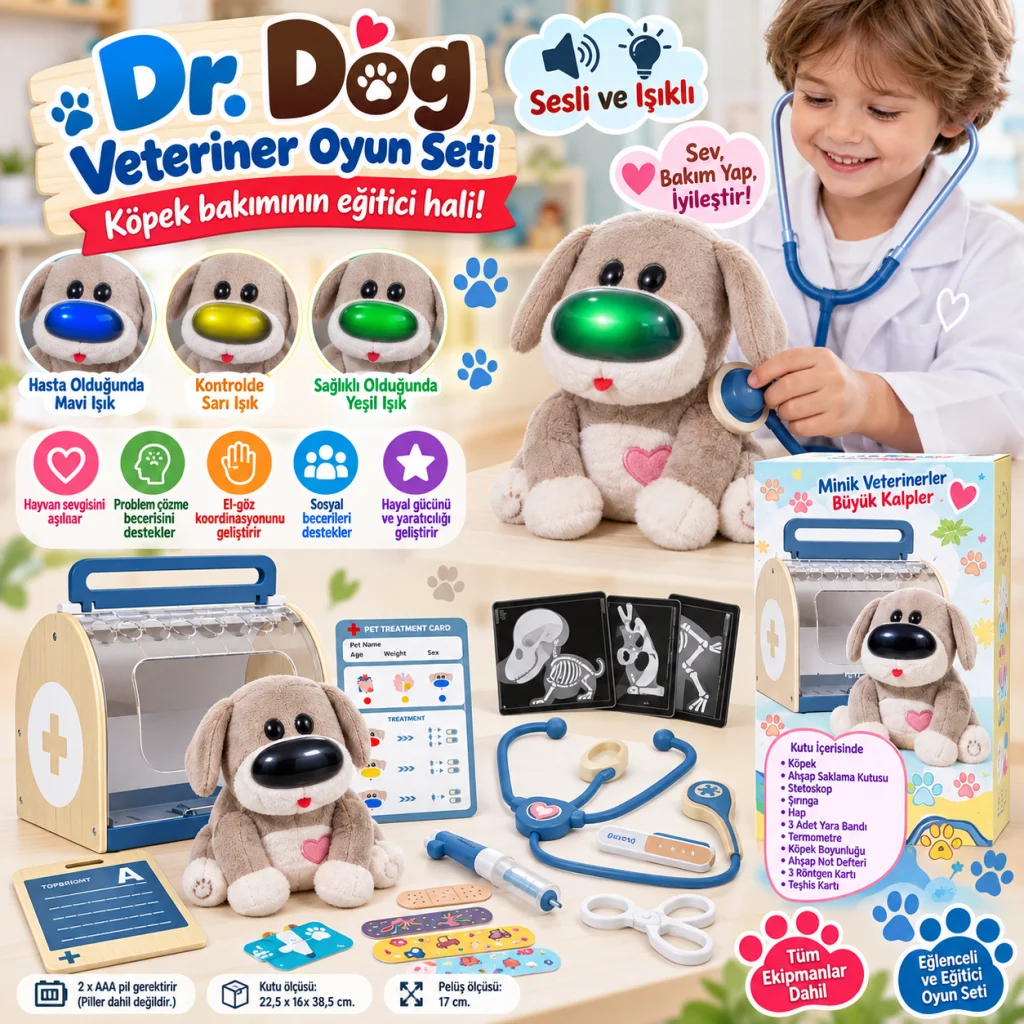Sesli ve Işıklı Dr.Dog Veteriner Oyun Seti