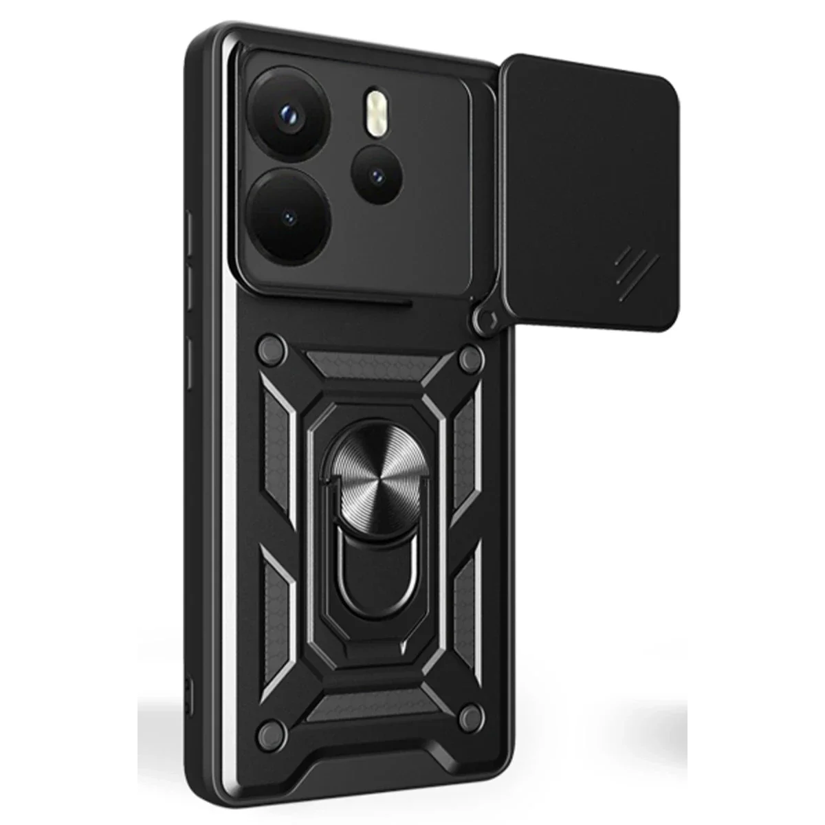 Xiaomi Redmi Note 14 4G Pars Lens Yüzüklü Silikon - Siyah görsel 2