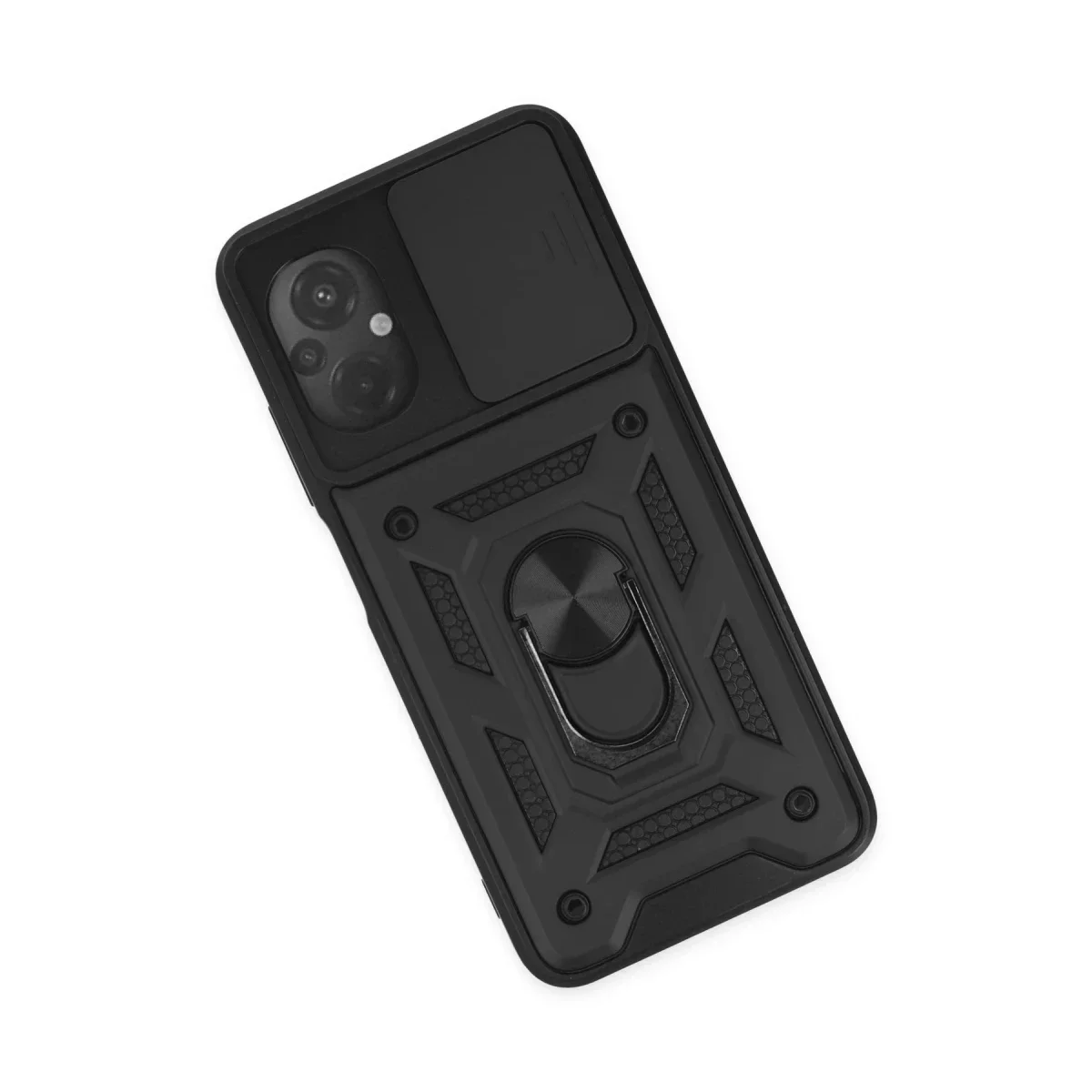 Xiaomi Poco M5 Kılıf Pars Lens Yüzüklü Silikon - Siyah görsel 3