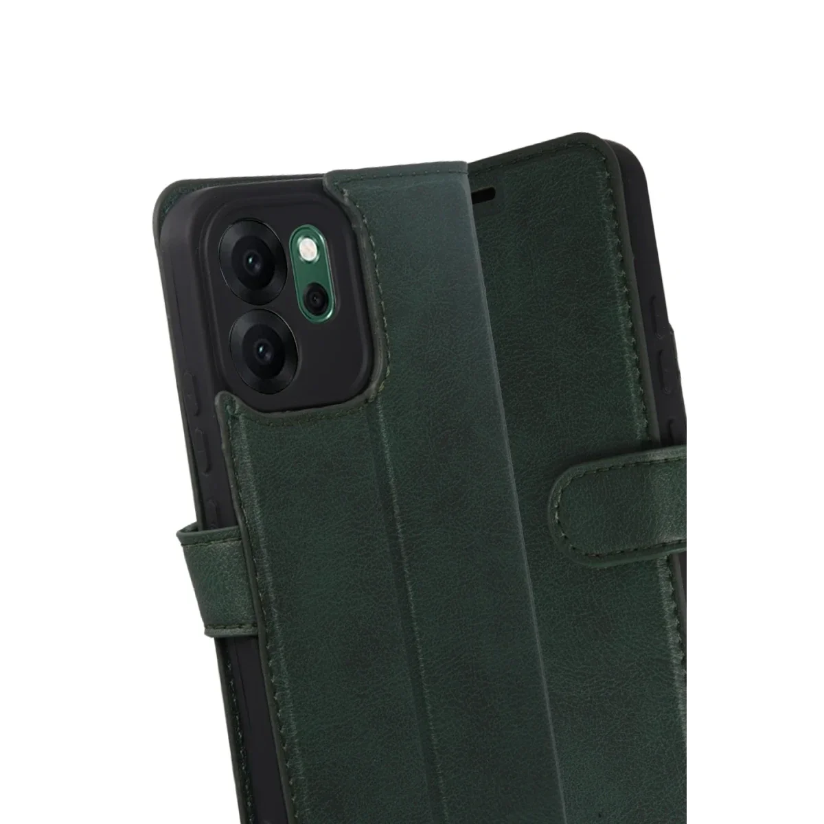 Oppo Reno 14F Trend S Plus Kapaklı Kılıf - Yeşil görsel 3