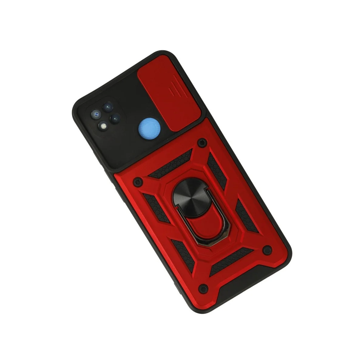 Xiao Red 9c Kılıf Pars Lens Yüzüklü Silikon - Kırmızı görsel 3