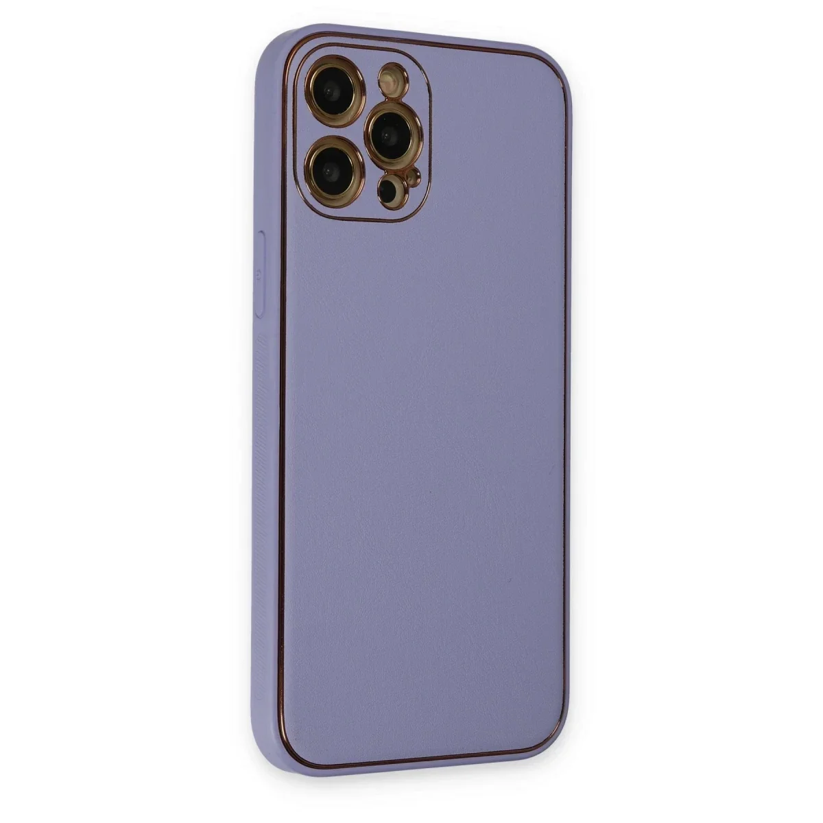 Apple iPhone 12 Pro Kılıf Coco Deri Silikon Kapak - Açık Lila görsel 2
