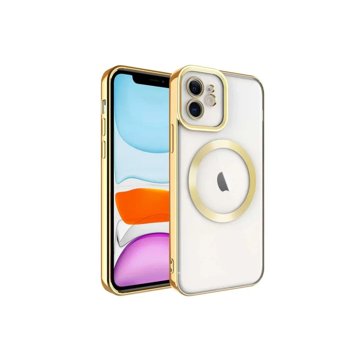 Apple iPhone 11 Kılıf Kross Magneticsafe Kapak - Gold görsel 2