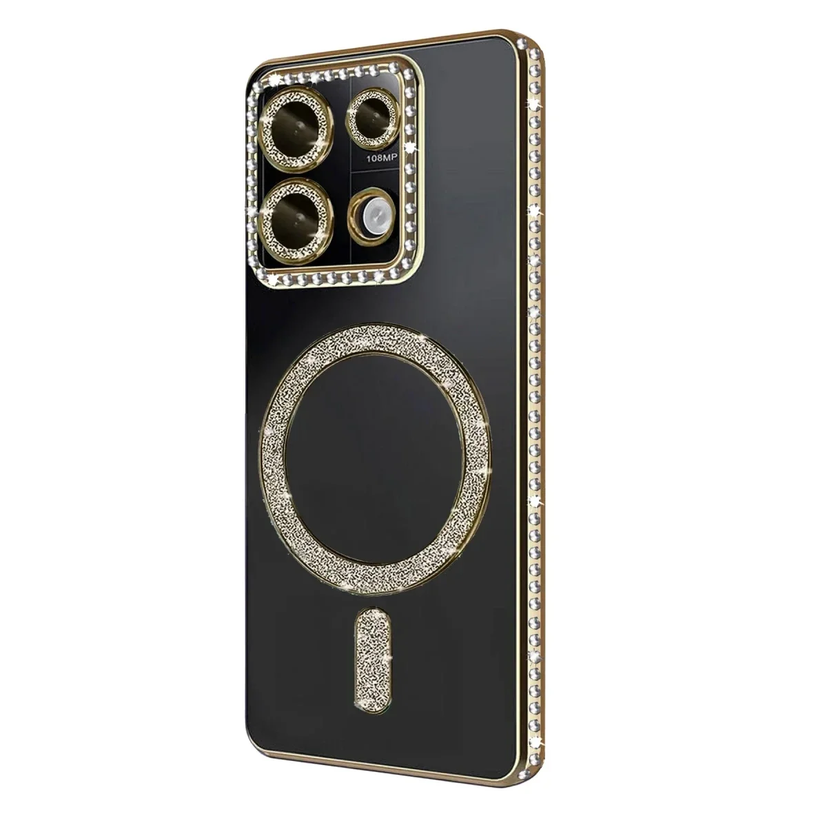 Xiaomi Redmi 13C Joke Simli Magneticsafe Kılıf - Gold görsel 3