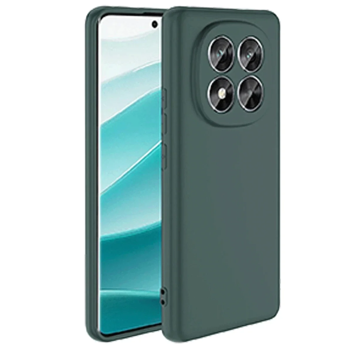 Xiao Red Note 14 Pro 5G Kılıf Nano içi Kadife Silikon - Koyu Yeşil görsel 3