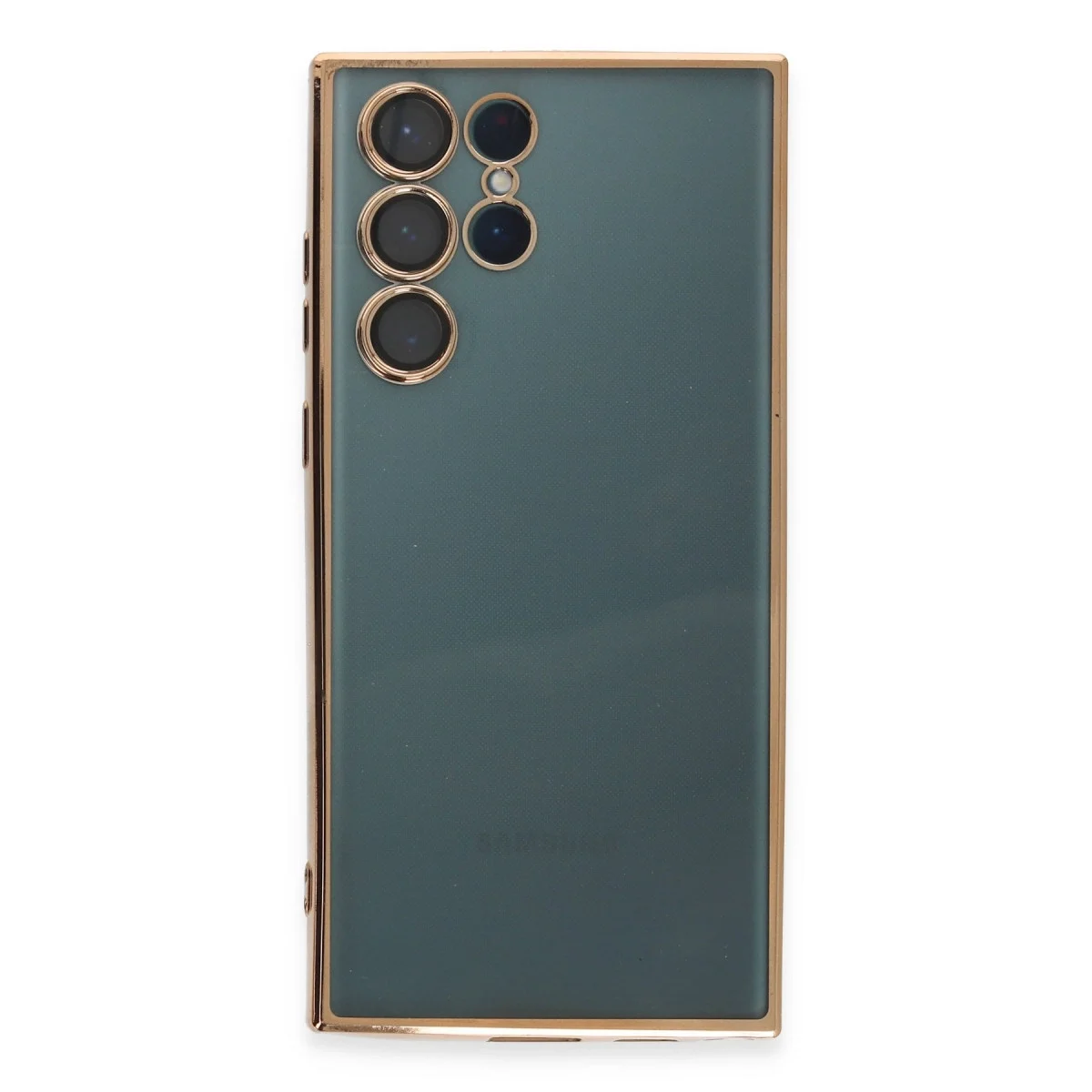 Samsung Galaxy S22 Ultra Kılıf Razer Lensli Silikon - Gold görsel 2
