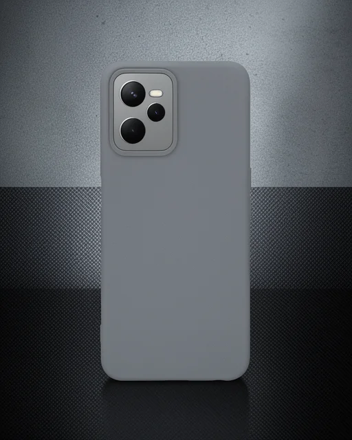 Realme C35 Kılıf Nano İçi Kadife Silikon - Gri