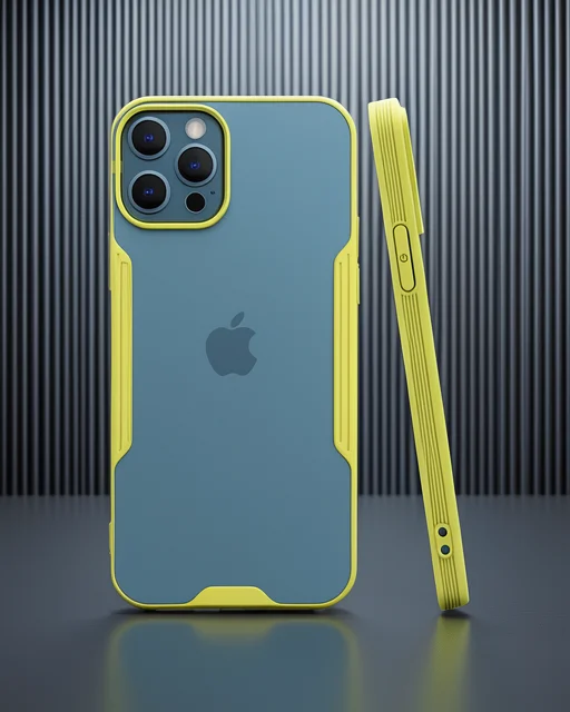 Apple İphone 12 Pro Max Kılıf Platin Silikon - Sarı