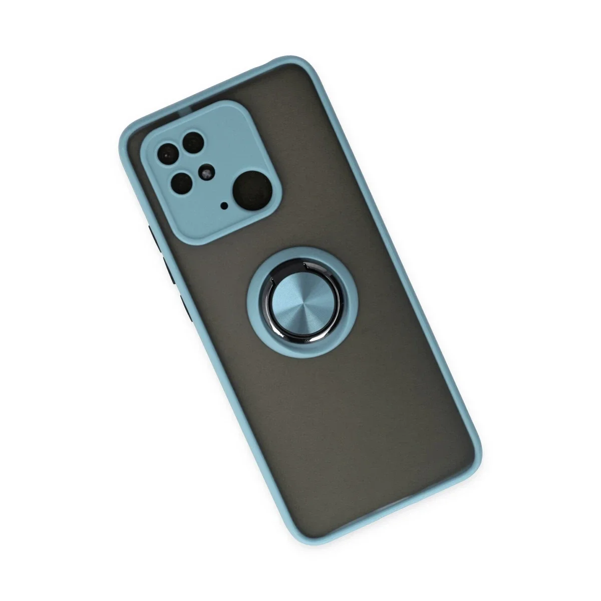 Xiaomi Redmi 10C Kılıf Montreal Yüzüklü Silikon Kapak - Buz Mavi görsel 2