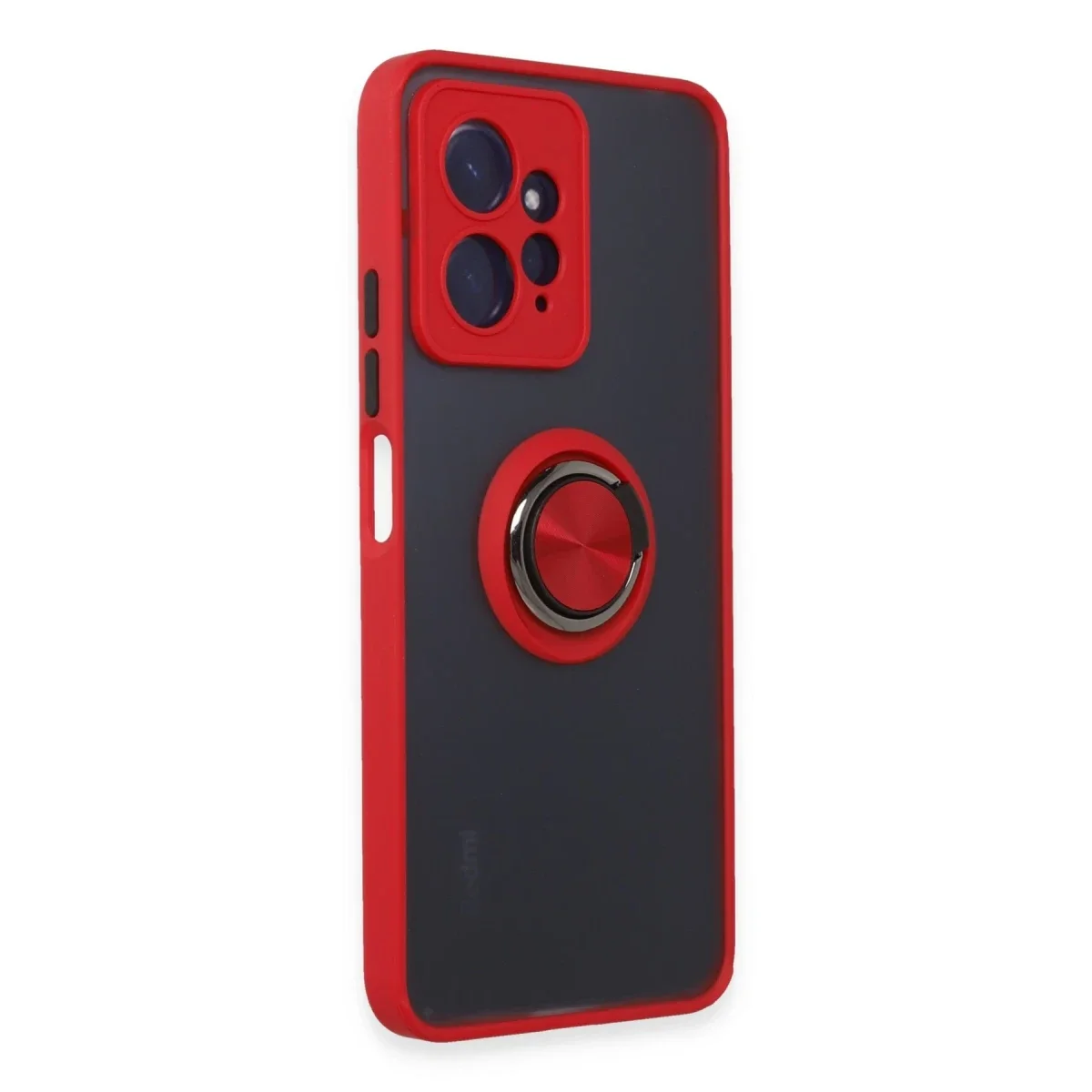 Xiaomi Redmi Note 12 4G Kılıf Montreal Yüzüklü Silikon Kapak - Kırmızı görsel 2