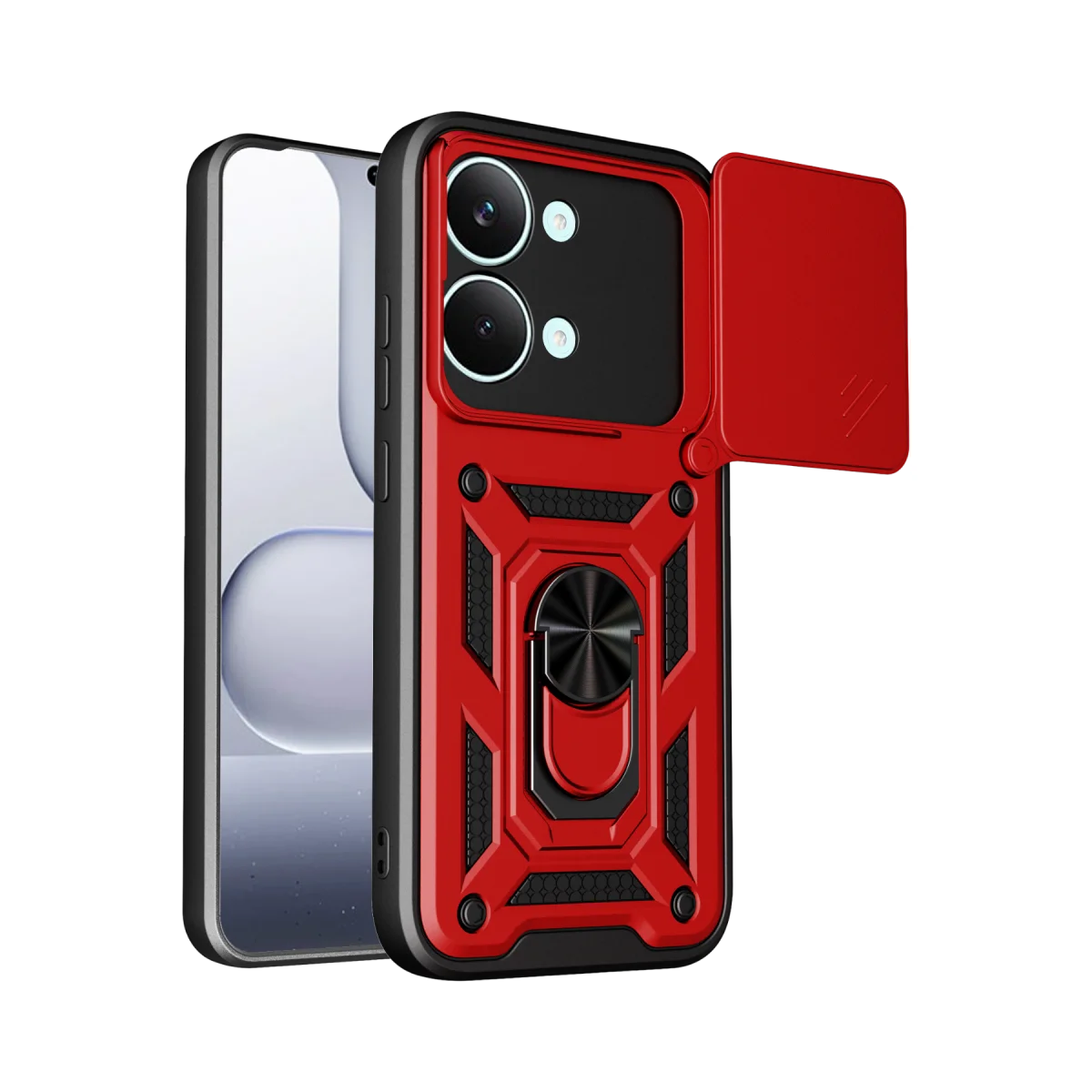 Xiaomi Poco X8 Pro Max Pars Lens Yüzüklü Silikon - Kırmızı