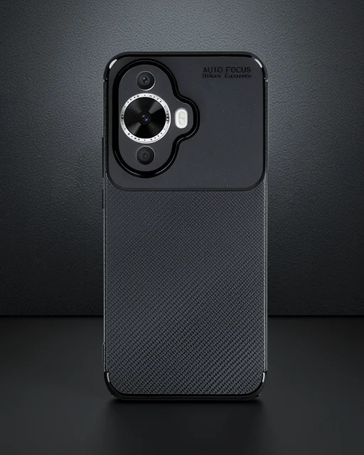 Huawei Nova 12s Kılıf Auto Focus Karbon Kapak - Siyah