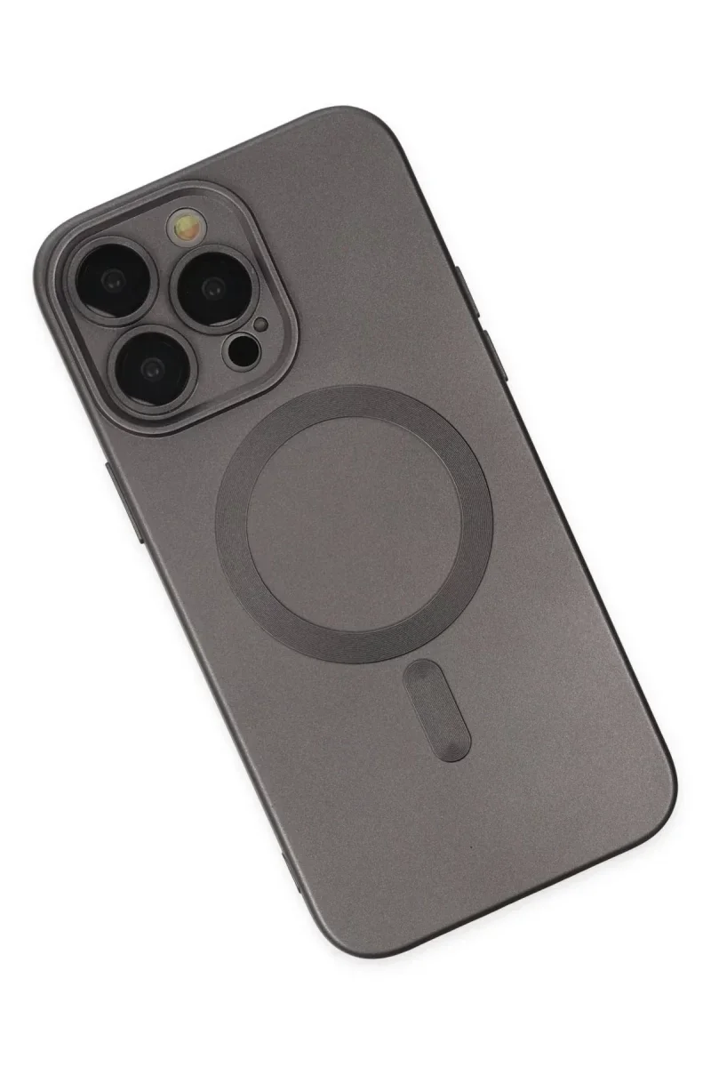 Apple iPhone 13 Pro Kılıf Moshi Lens Magneticsafe Silikon - Füme görsel 3