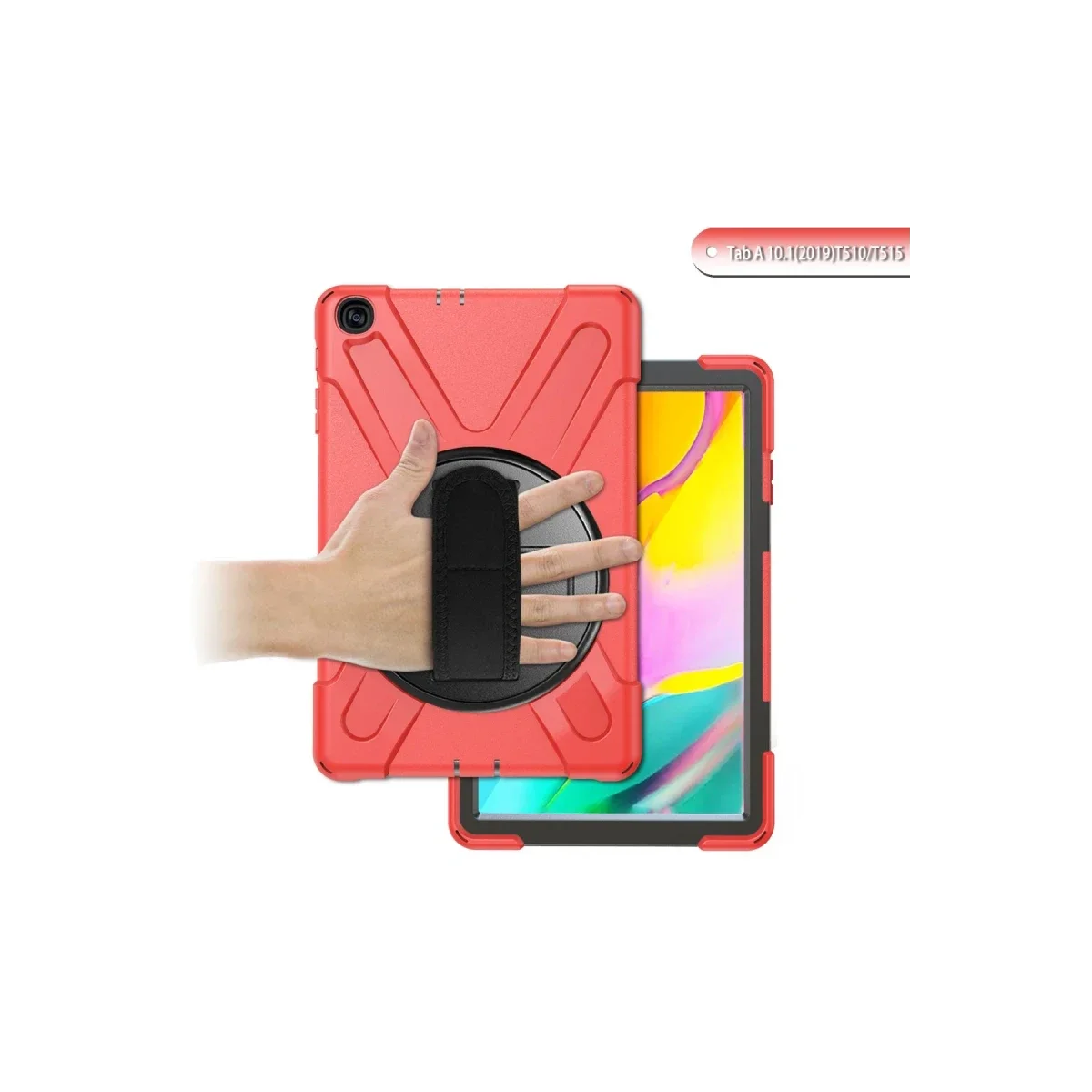 Samsung Galaxy T510 Tab A 10.1 Kılıf Amazing Tablet Kapak - Kırmızı görsel 4