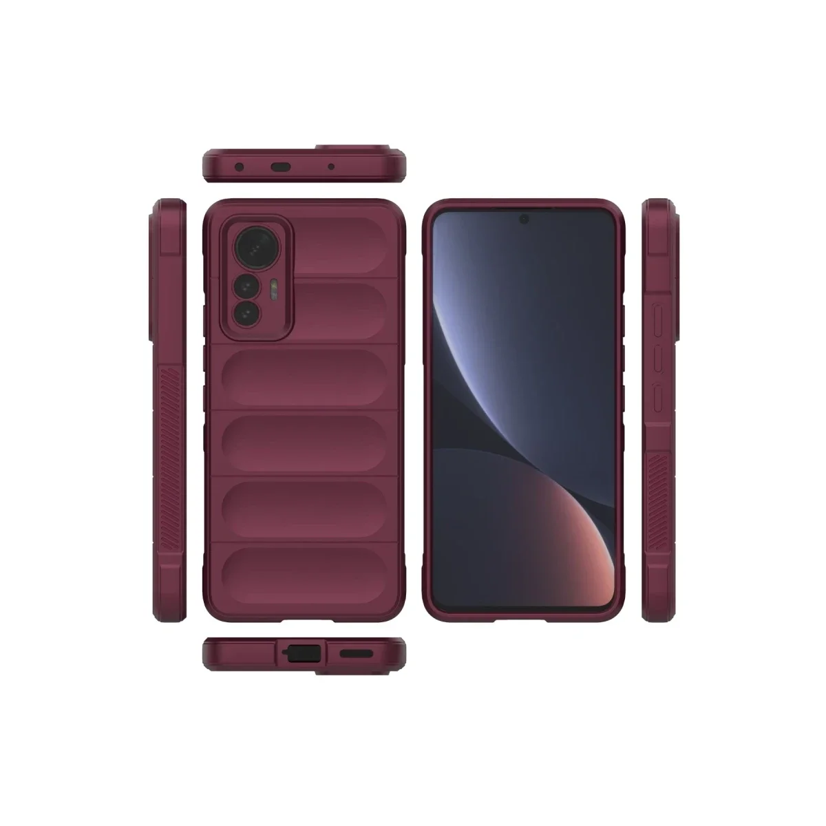 Xiaomi Mi 12 Lite Kılıf Optimum Silikon - Bordo görsel 3