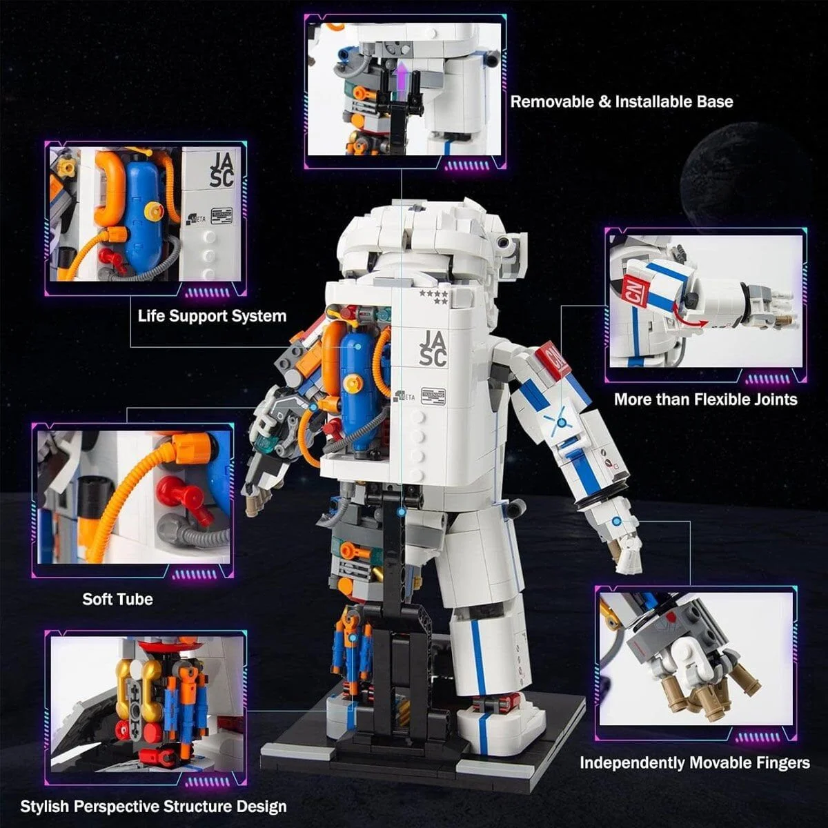 JK9106 Jaki Block - Breakig-Dawn Astronotu 900 Parça Yapım Seti görsel 4