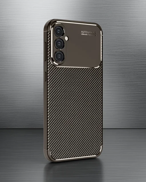 Samsung Galaxy A16 5g Kılıf Auto Focus Karbon Kapak - Kahverengi