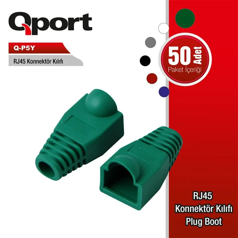 Q-P5Y 50 Li Yeşil RJ45 Kılıfı