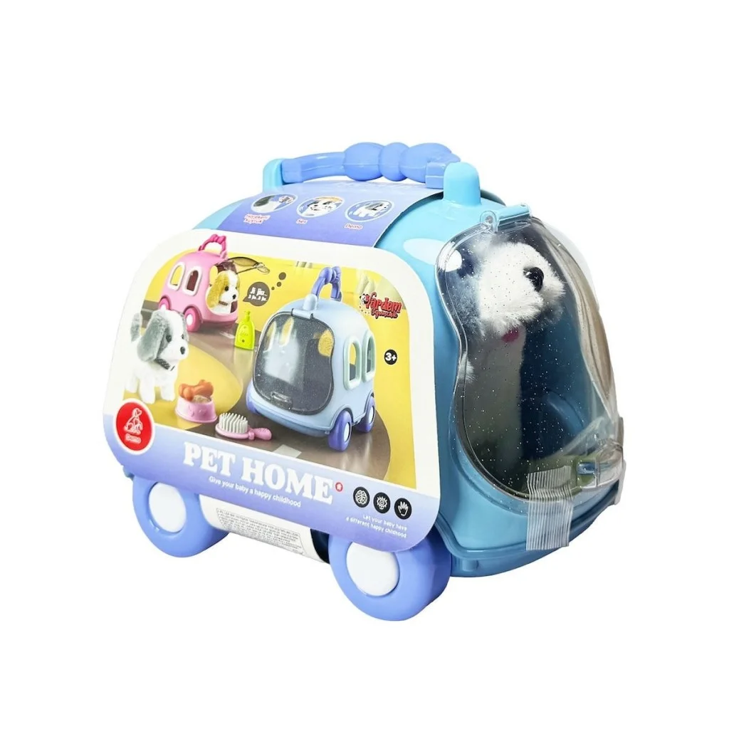JND-6802 Taşıma Araba Çantalı Hareketli Pilli Köpek Set -Vardem Oyuncak görsel 2