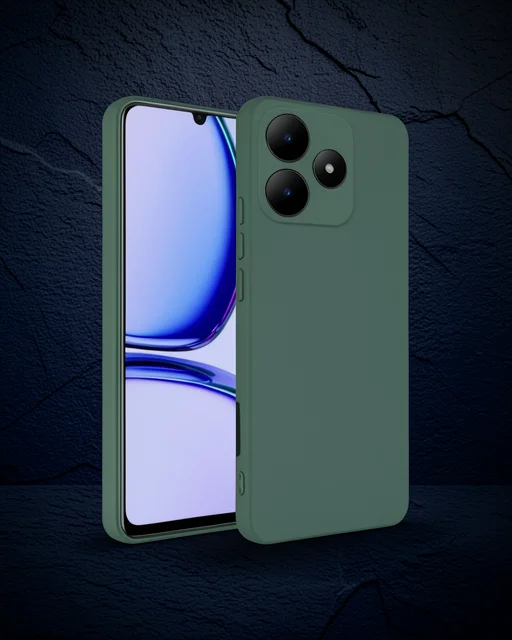 Realme C61 Kılıf First Silikon - Koyu Yeşil