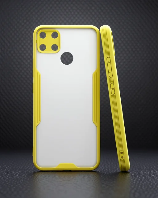 Realme C15 Kılıf Platin Silikon - Sarı