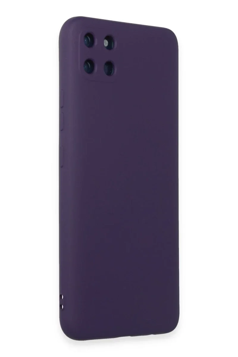 Realme C11 Kılıf Nano içi Kadife Silikon - Mor görsel 2