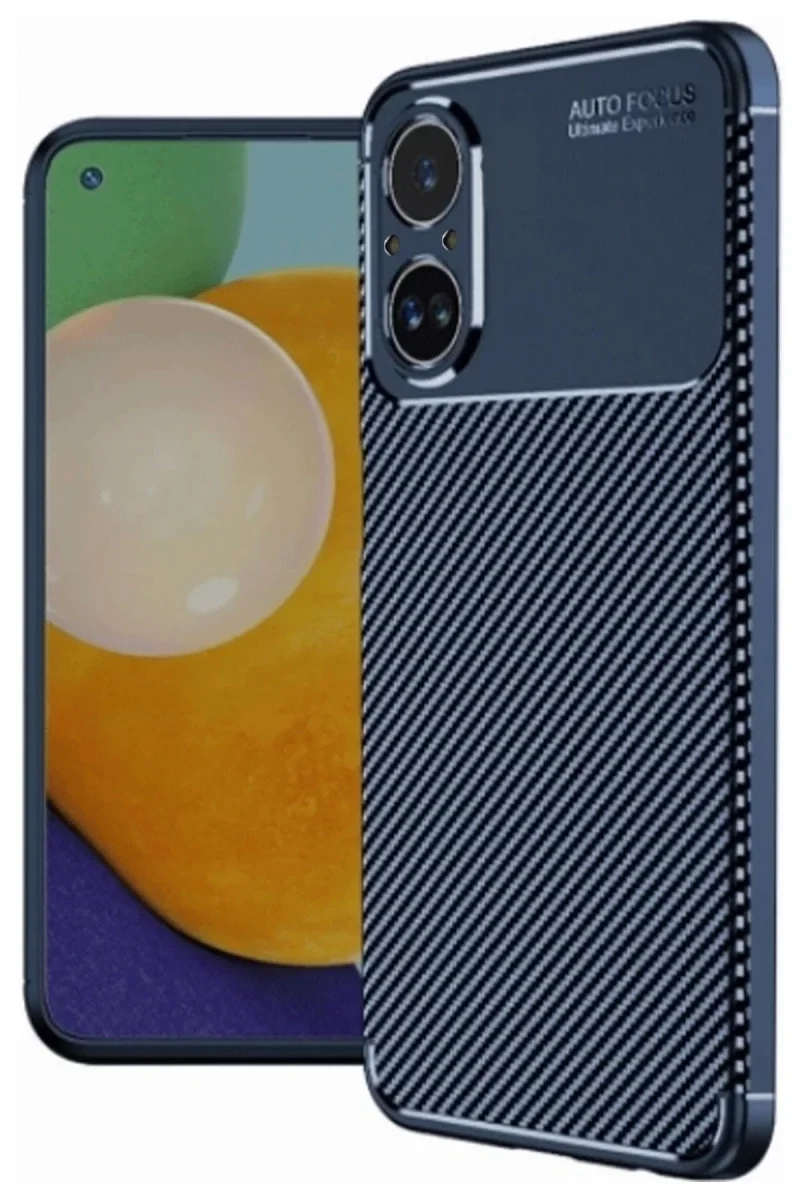 Realme 12 Lite Kılıf Auto Focus Karbon Kapak - Lacivert