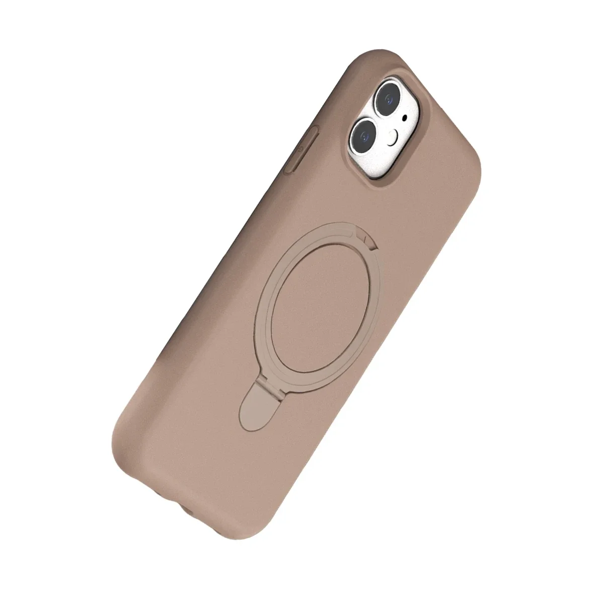 Apple iPhone 11 Regal Magsafe Standlı Kapak - Çöl Titanyum görsel 3