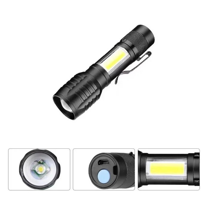 WS-5454 COB LED USB Şarjlı Mini El Feneri görsel 3