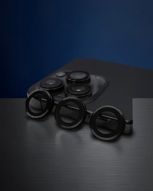 Apple İphone 15 Pro Max Raze Metal Kamera Lens - Siyah