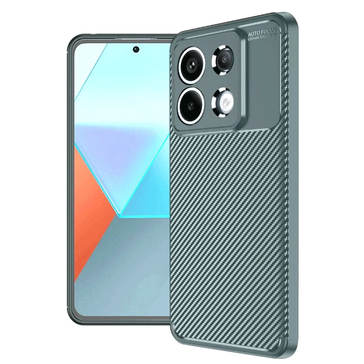 Xiaomi Redmi Note 13 Pro 4G Kılıf Auto Focus Karbon Kapak - Gri
