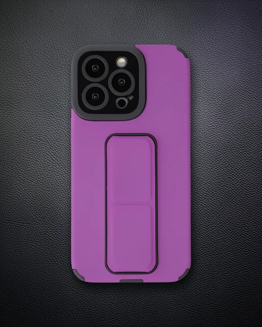 Apple İphone 13 Pro Max Kılıf Mega Standlı Silikon - Mor