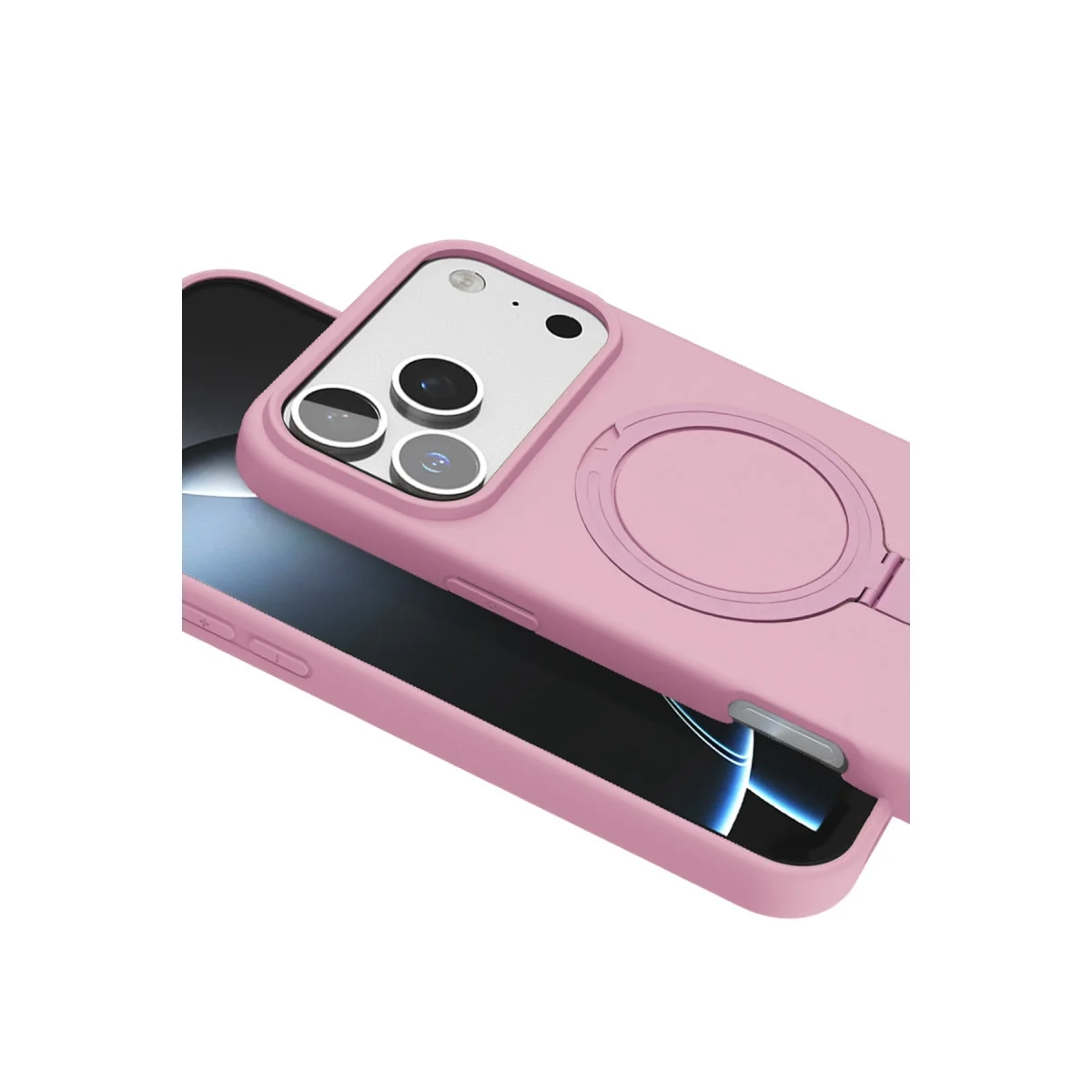 Apple İphone 17 Pro Max Regal Magsafe Standlı Kapak - Açık Pembe görsel 5
