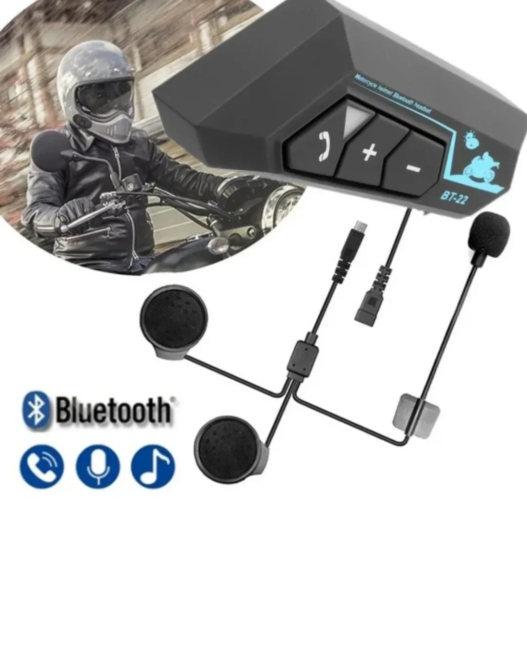 Şarjlı Bluetooth Kask Kulaklığı Navigasyon ve Müzik Destekli görsel 5