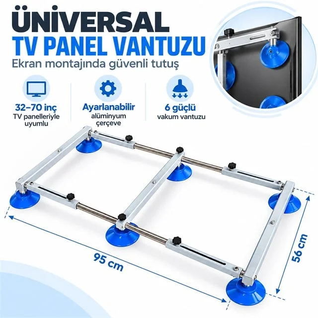 Weko WK-39733 Universal 32’’ - 70’’ Teleskopik Açılır Kapanır 6 Vantuzlu TV LED Ekran Panel Taşıyıcı görsel 2