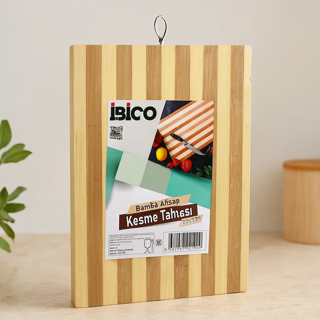 Bambu Kesme Tahtası 22x32x1.3 cm Metal Kulplu