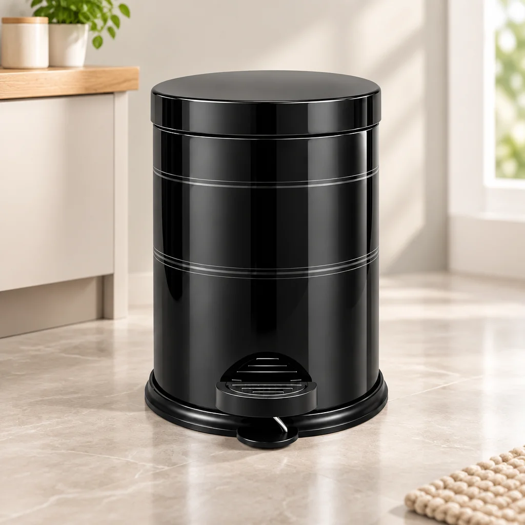 Mikro 5 L Siyah Pedallı Çöp Kovası