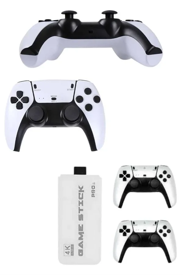 Çift Oyun Kollu 4K HD Ekran Nostaljik 20.000 Oyunlu Beyaz Game Stick görsel 5